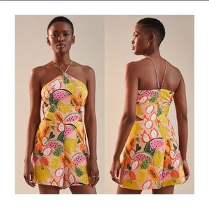 Anthropologie Hutch Mixed Fruit Halter Romper